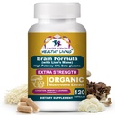 Integratori per la memoria e la messa a fuoco - 1.500mg Brain Health Mushroom Supplemento per adulti e anziani - Alta potenza 40% Beta-Glucani per il supporto immunitario & vitamine, 120 capsule