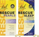 Stress & Sleep Bundle, Bach RESCUE Pearls, Natural Stress Relief [e] RESCUE Sleep Liquid Melts, Natural Sleep Aid - 2-Pk, Essence di fiori omeopatici