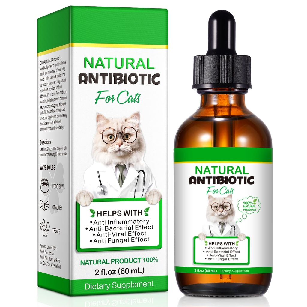 Antibiotici per gatti, Antibiotici per gatti, Antibiotici per gatti naturali Multivitaminici Integratori di erbe 60ml