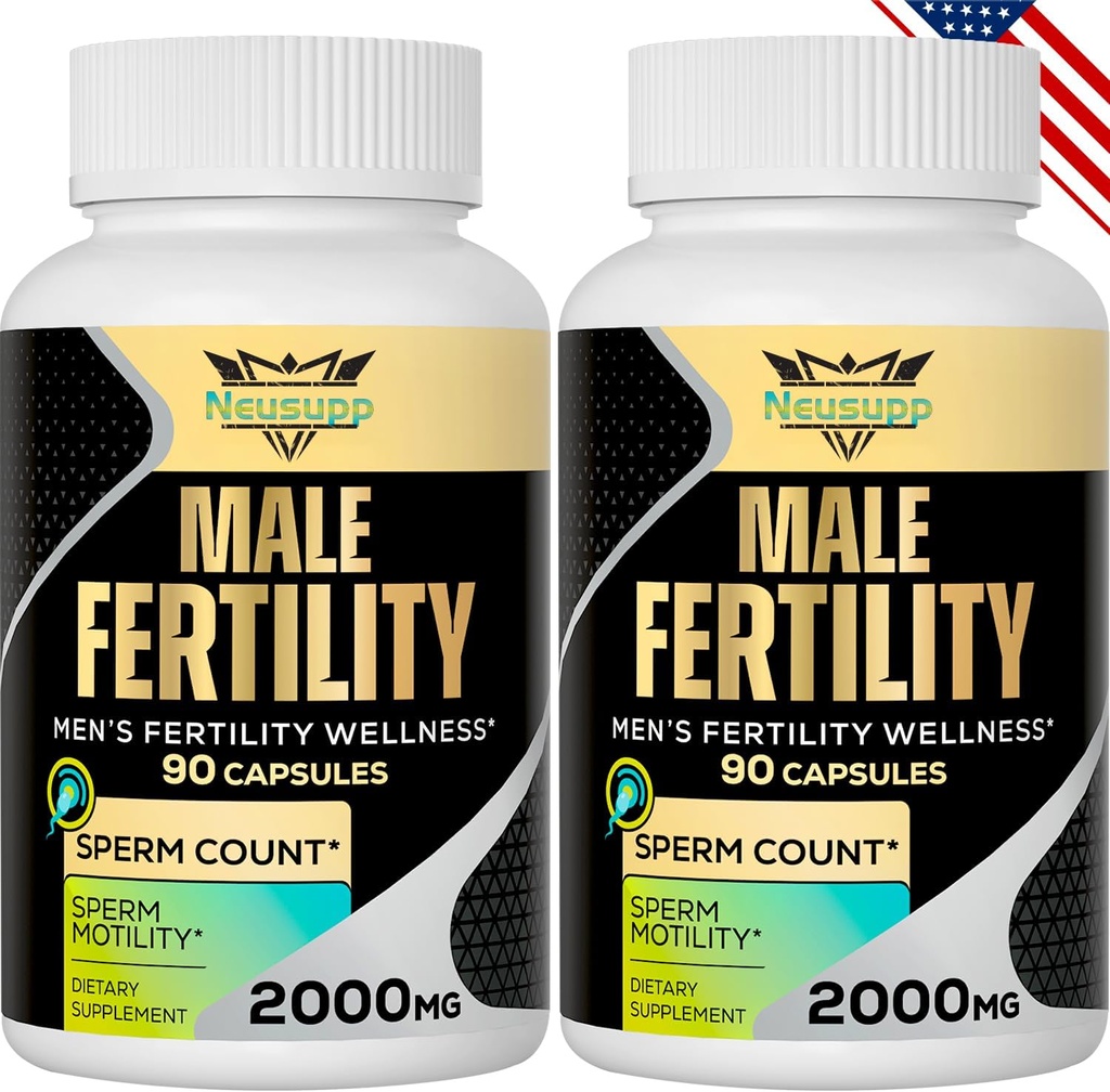 Integratori di fertilità per gli uomini, Vitamine Prenatali maschili -Conteggio dello sperma ottico, Motilità e Forza, 2000MG Integratori di fertilità maschile con Radice Maca per la Concezione - Confezione da 2