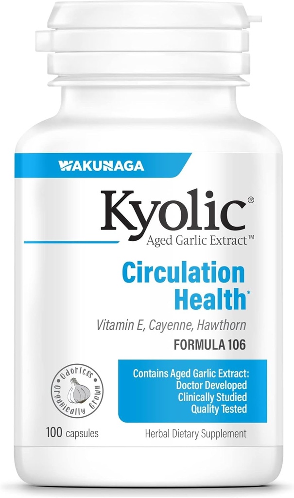 Estratto di aglio Kyolic Aged Formula 106, salute della circolazione