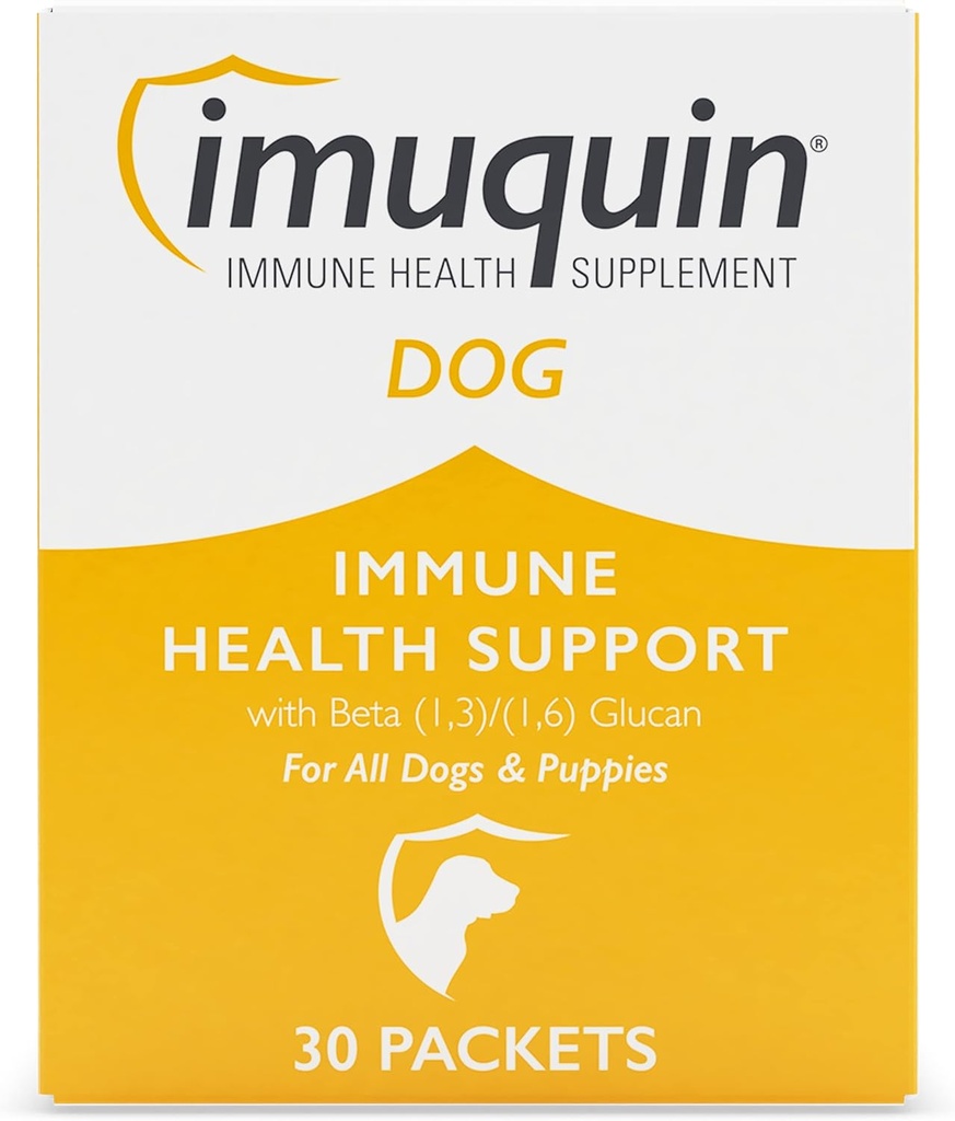 Nutramax Imuquin Integratore di Salute Immune Polvere per Cani e Cuccioli - Con Beta Glucani, Lipidi Marine, Vitamine e Minerali, 30 Pacchetti
