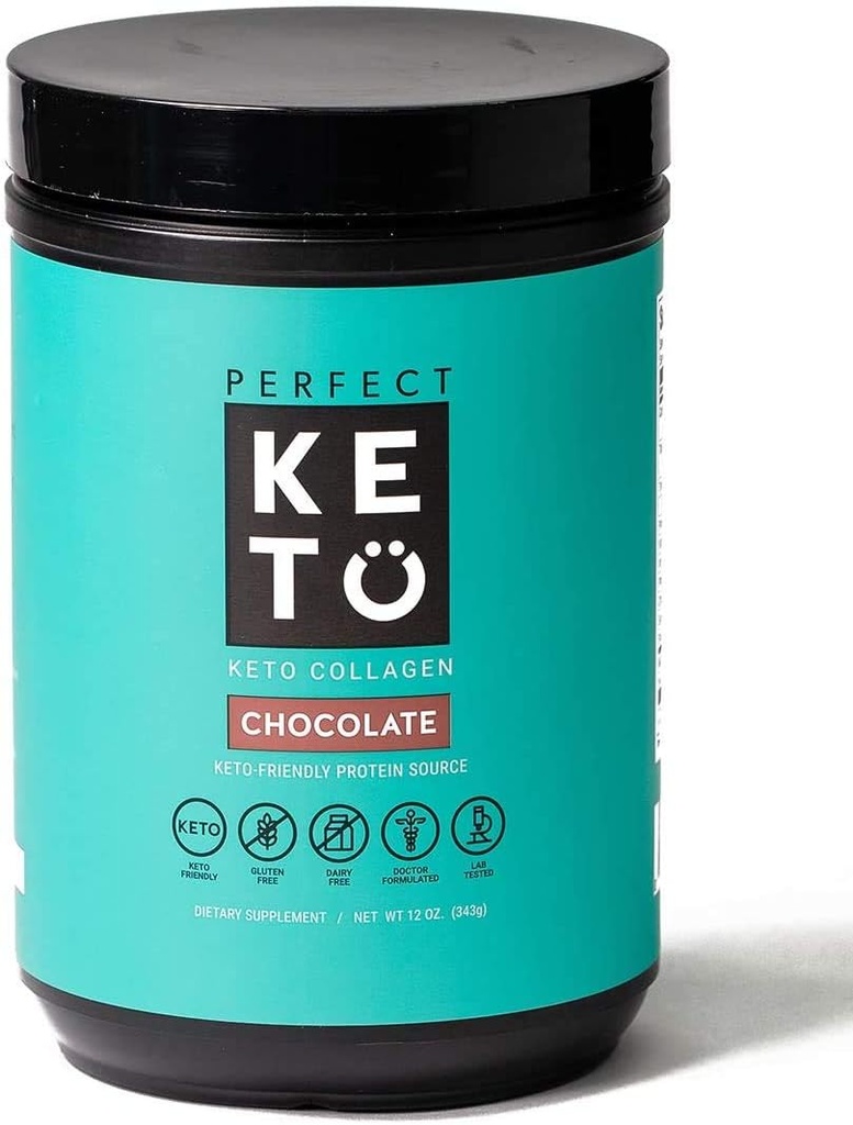 Polvere proteica Keto Collagen perfetta con olio MCT - Grassfed, GF, Multi Supplemento, Migliore per le diete ketogenic, Utilizzare come Cremante Keto, in Caffè e Shakes per le donne e gli uomini