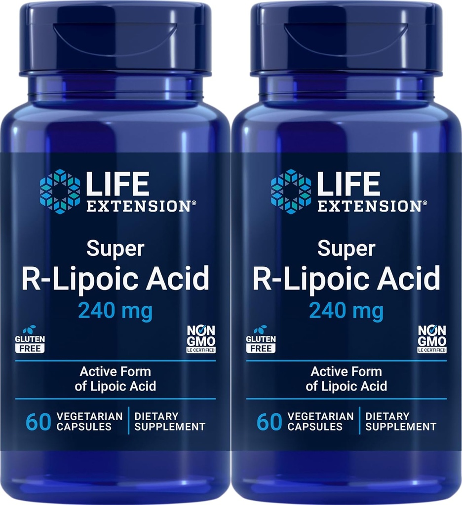 Super R-Lipoic Acid 240 mg, 60 capsule vegetariane (pacchetto di 2)