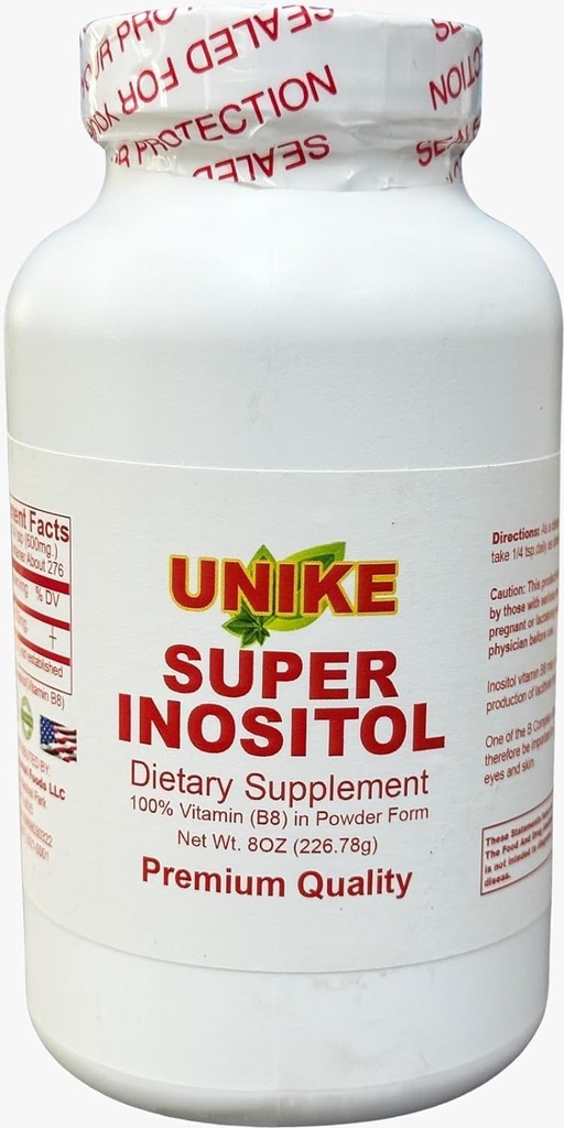 Super Inositol Integratore alimentare| Inositol (Vitamina B8) Polvere per equilibrio ormonale, fertilità e supporto ovarico| Gluten Free, Vegan 8 Oz (Pack of 1)