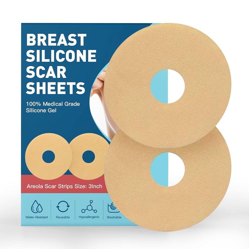 Nastro di fogli di cicatrice del seno, fogli di rimozione della cicatrice del silicone per il pacchetto del seno 6, riduzione del seno dopo la chirurgia per le cicatrici, forniture di chirurgia del seno per il trattamento delle cicatrici