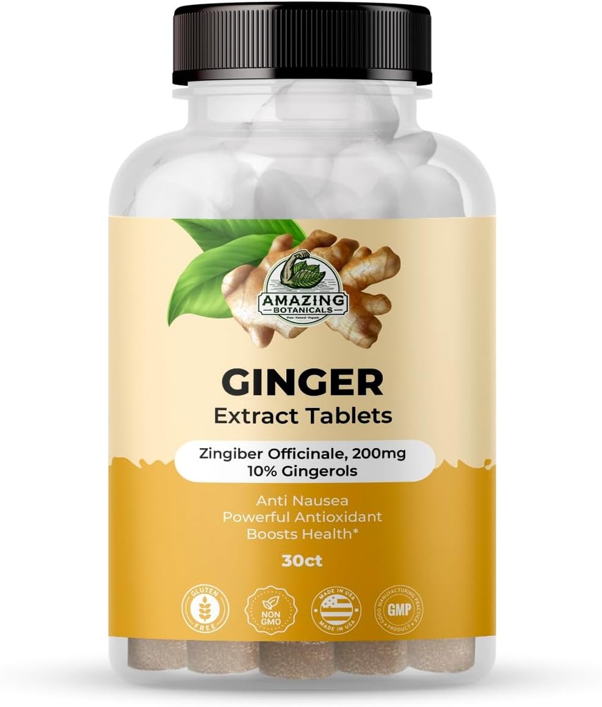 Stupefacente Botanical Ginger Root Extract Compresse 200 mg - 10% Gingerols, 20 mg per Tablet, 30 compresse