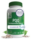 PQQ 20mg 60 Serve Pirroloquinolina Quinone come PureQQQ | Promuove la Biogenesi Mitocondriale | Certificata Vegan | Soia Glutinato Non OGM Free Capsules| Clean Label PQQ Supplemento