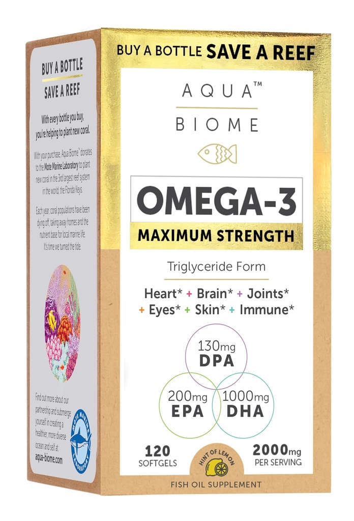 Enzimedica Aqua Biome Fish Oil, Forza massima, 120 Conte