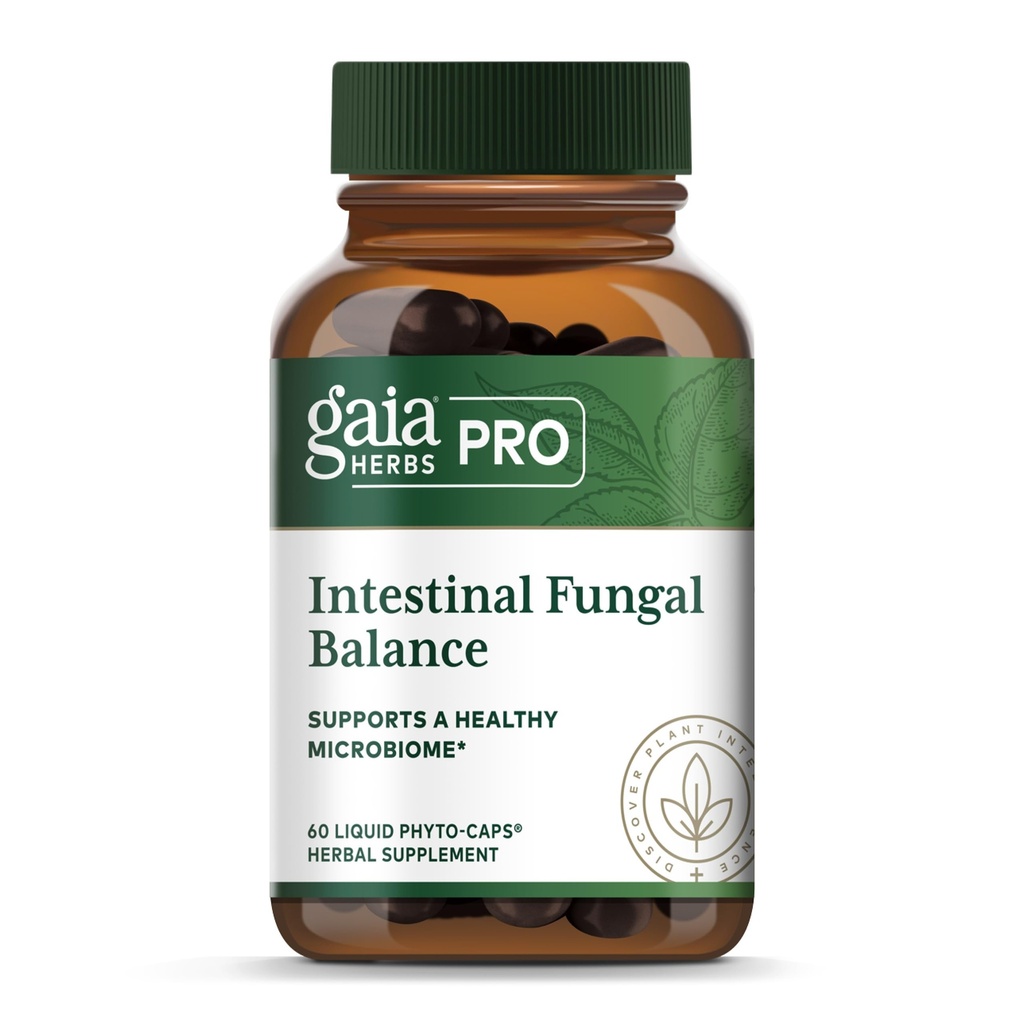 Gaia Herbs Pro Intestinal Fungal Balance - Supplemento supporto di digestione* - Cleanse Support Supplemento* con Holy Basil Leaf, Cinnamon Bark & Oregon Grape Root - 60 Liquid Phyto-Caps (60 Serve)