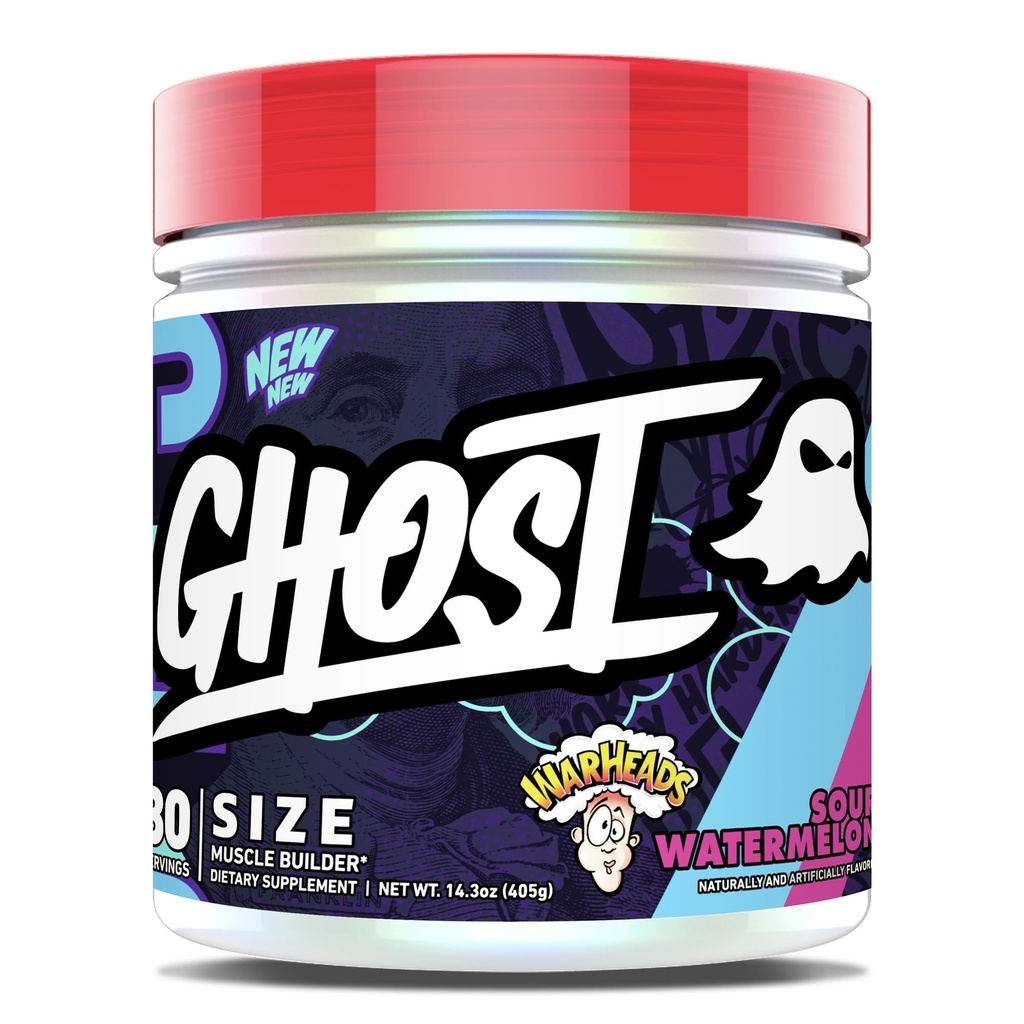GHOST Size V3 Muscle Builder Supplemento dietetico - Teste di guerra anguria, 30 Serve - Supporta la crescita del muscolo e la costruzione di resistenza per gli uomini e le donne - Creatina & Betaine - Libero di zucchero & Gluten