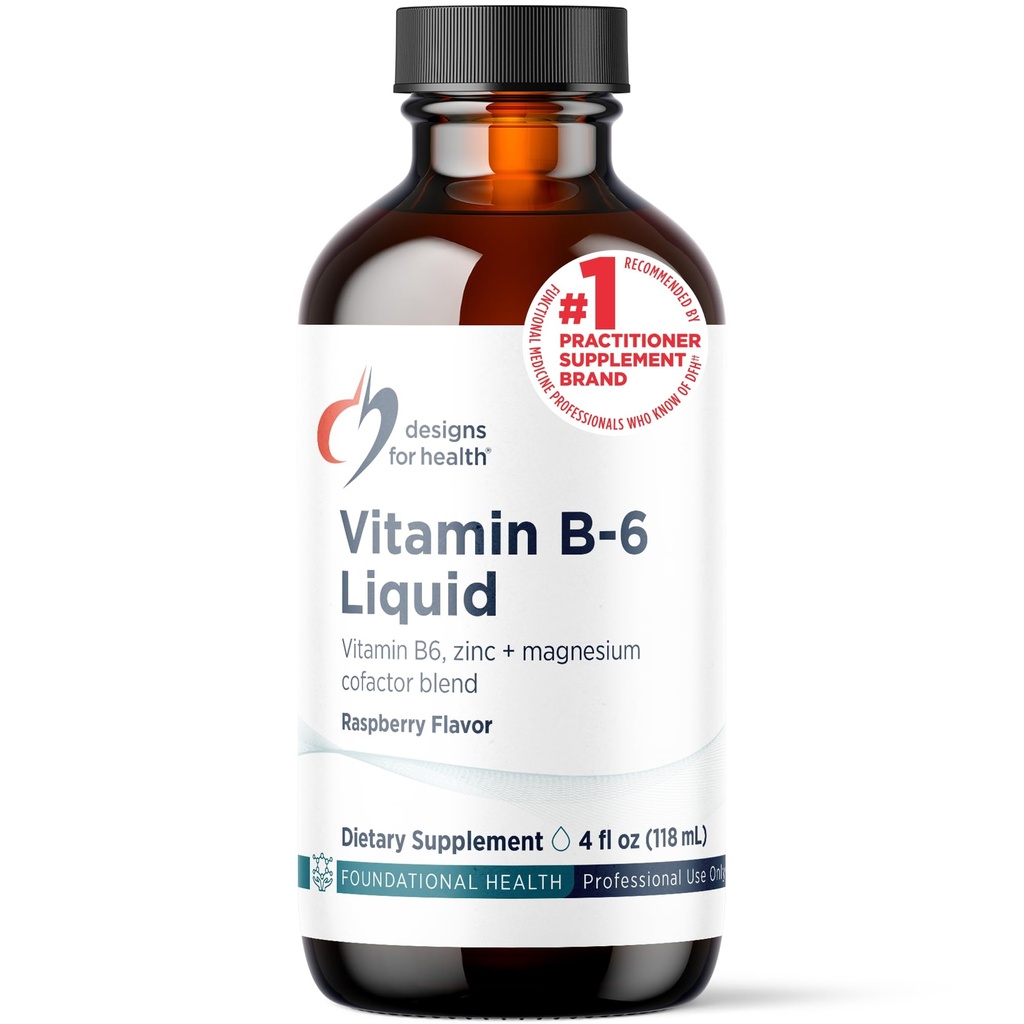 Progetti per la salute Vitamina B6 Liquido - 50mg B6 con Magnesio Chelato + Supplemento Zinco - Assorbi Facilmente + Grande Aroma di lampone Degustazione (24 Serve / 4 Fl Oz)