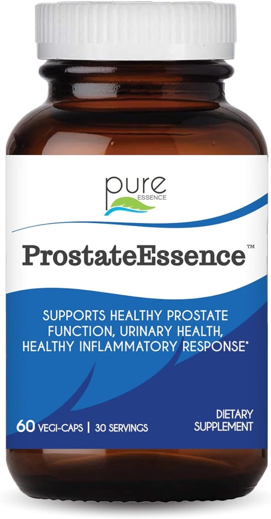 Pure Essence Labs Prostate Essence w/Vitamin D3, Selenium, Zinc Supplements and More - Mens Vitamins and Herbal Supplement for Prostate Health w/Beta Sitosterol - 60 Caps for Mens