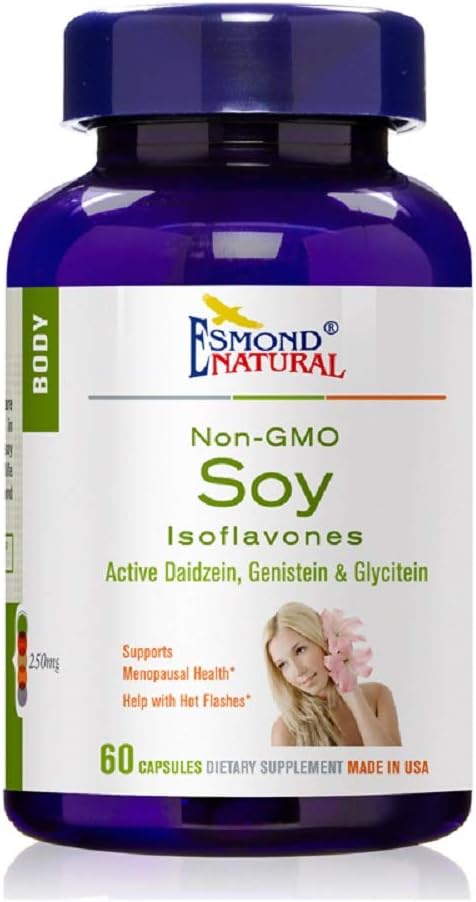 (8 Confezione) Esmond Naturale: Soia Isoflavones Non OGM (Supporti Menopausal Health & Hot Flashes), GMP, Prodotto Naturale Assn Certificato, Made in USA - 250mg, 480 Capsule