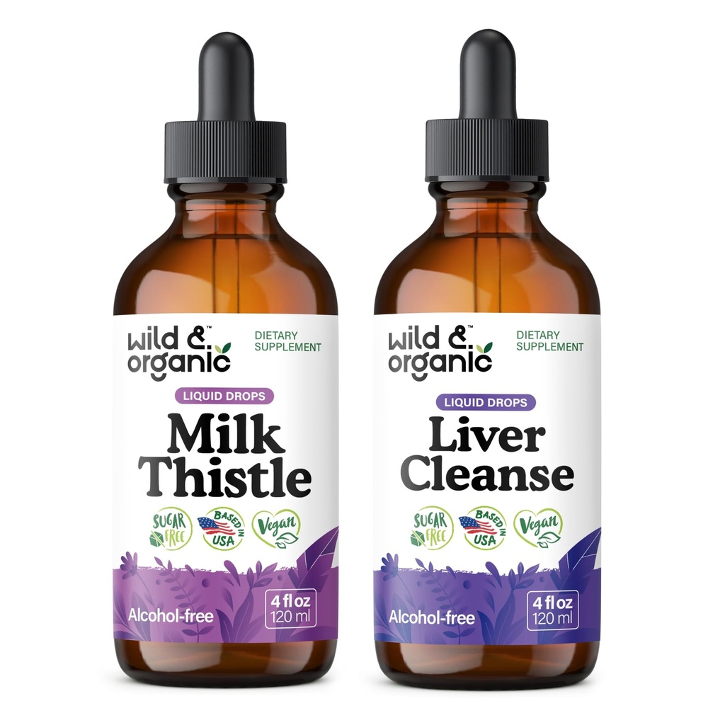 Latte selvatico e organico Questatle Tincture 4 fl oz & Liver Cleaning Tincture 4 fl oz