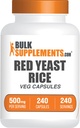 BulkSupplements.com Capsule di riso di lievito rosso - Integratore di riso di lievito rosso, Integratore di erbe - Vegan, 1 capsula per porzione, 240 capsule di Veg (Pack of 1)