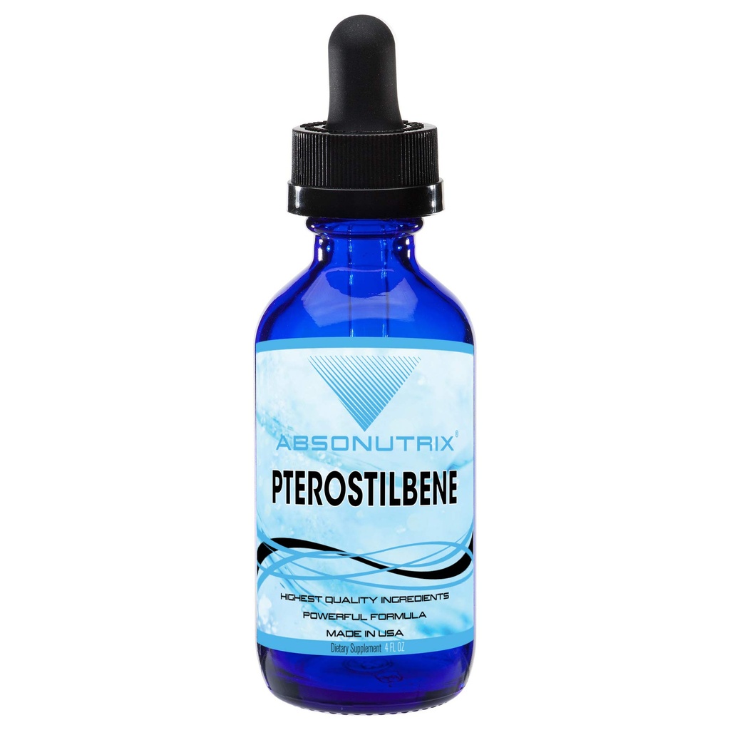 Absonutrix Pterostilbene 300 mg, 4 Fl Oz Gocce Liquide, 200 Serve Potenti, Alta Biodisponibilità, Terze Parti Testate, Assorbimento Rapido, GMP-Certified, Non-OGM, Cruelty-Free Products, Made in USA