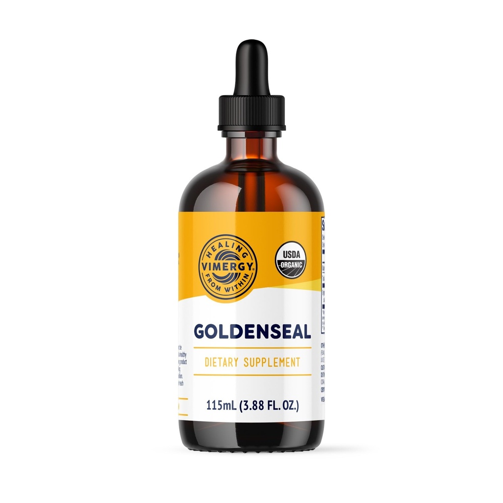 Vimergy Goldenseal Tincture Herbal Supplement – (57 Serve) 10:1 Equivalente di 2000mg Herbal Equivalent– USDA Organic, Vegan, Alcol-Free Golden Seal Herb Drops Great for Tea (115 mL)