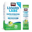 FORCE FACTOR Liquid Labs Electrolytes Powder Packets—Lemon Lime—Hydration Packets to Make Electrolyte Water with 5 Essential Electrolytes, Vitamins, Minerals and Antioxidants, 20 Stick Packs