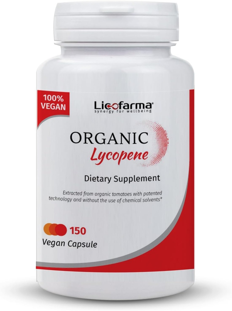 Organic Lycopene | Antiossidante integratore naturale | con licopene organico da pomodoro | 150 Capsule Pack