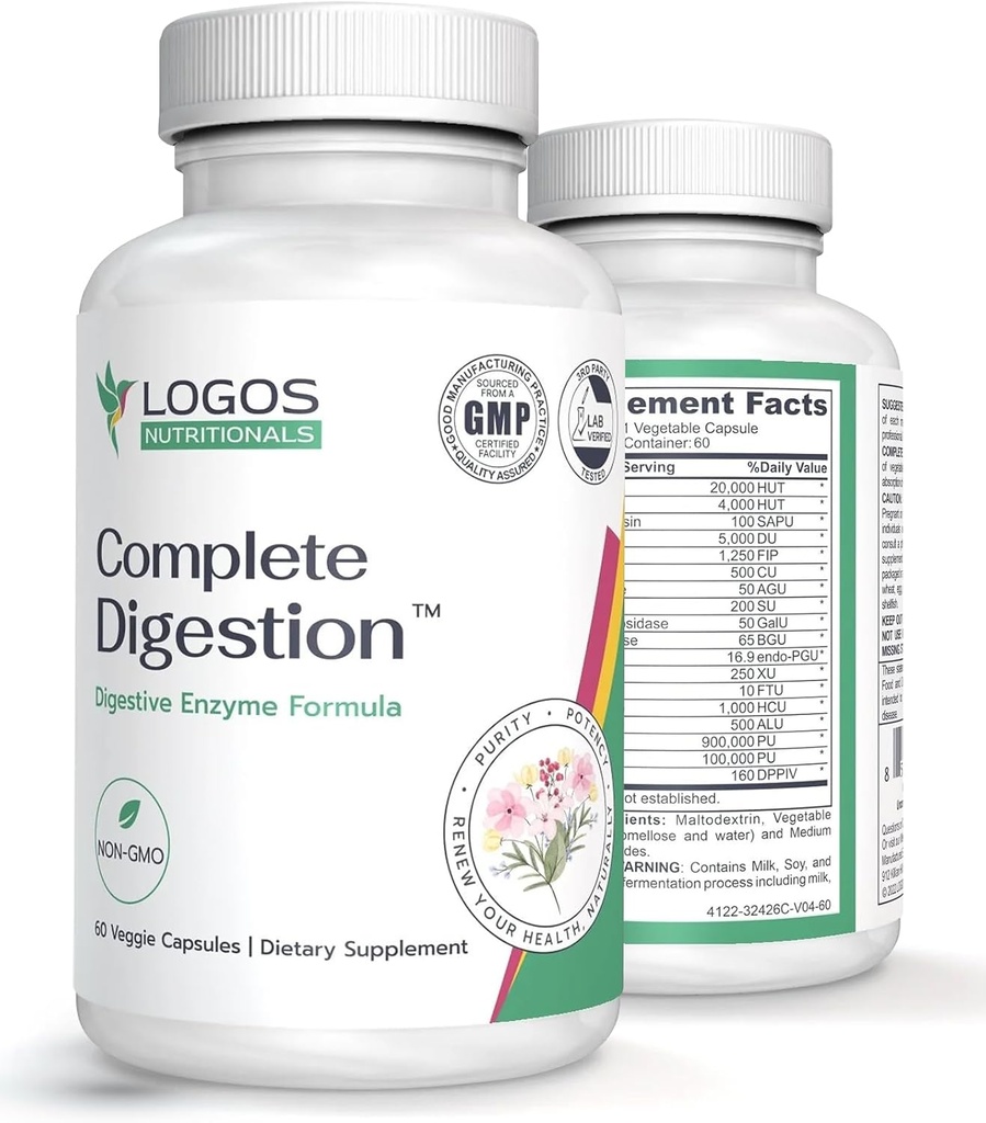Vegan Digestive Enzymes Capsule per la salute digestiva - Support Gut Health for Women and Men, Super Enzymes Support Immunity and Alleviate Inflammation - Non-GMO, 60 Capsule