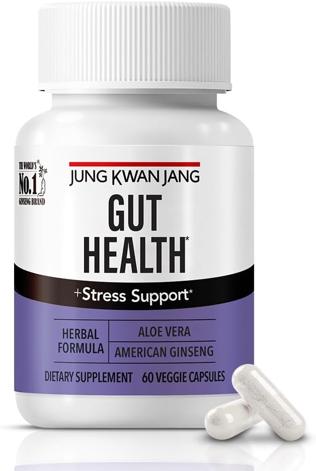 Supporto per la salute di JungKwanJang Gut con Aloe Vera (833mg) e Ginseng americano per la salute, la digestione, l'immunità, 60 capsule per uomini e donne