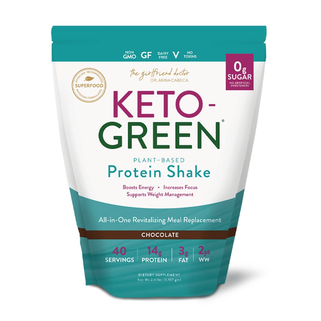 VIDAPURA Keto-Green Protein Shake di Dr. Anna Cabeca – Proteine Vegane al cioccolato per il benessere quotidiano, l'energia e la digestione dei limoni – 40 Serve
