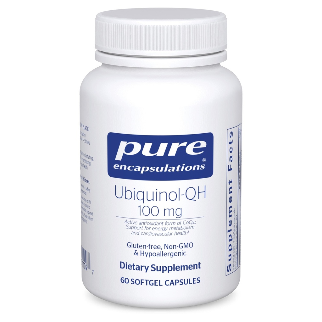 Pure Encapsulations Ubiquinol-QH - 100 mg CoQ10 - Supporta il metabolismo energetico e la salute del cuore* - Coenzima Antiossidanti Supplemento - Non-GMO - 60 capsule Softgel