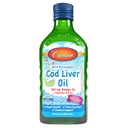 Carlson - Olio di fegato di cod del bambino, 550 mg Omega-3s, Vitamine A & D3, Norvegese selvatico, Gomma di bolla, 250 mL