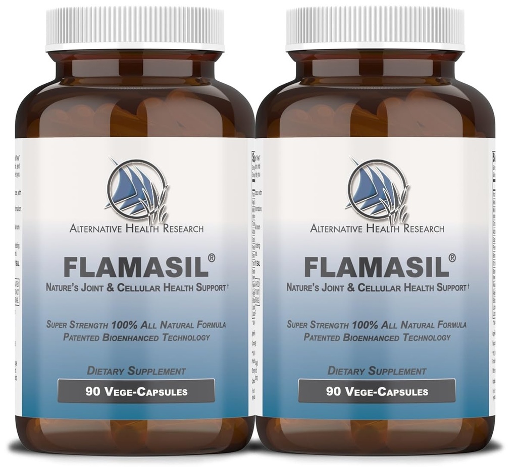 FlamasilTM (2 Pack)- per una risposta di infiammazione sana* | Reliever del dolore multi-arbale* e Joint Aid | Turmerico Bio-Enhanced, Boswellia, Resveratrolo e altri | Antiossidanti Superfood 13-in-1