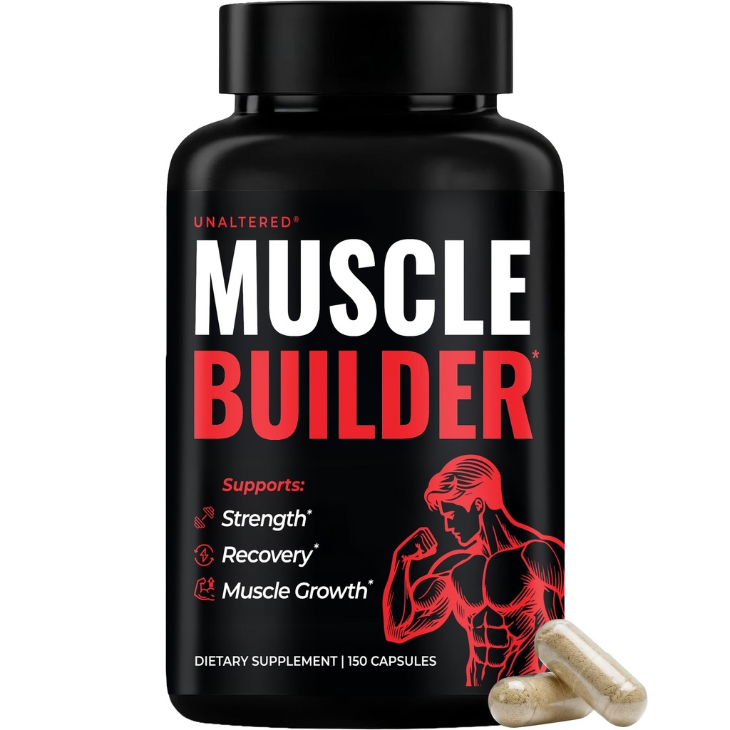 Generatore di muscolo anabolizzante UNALTERED per gli uomini - crescita, dimensione, resistenza - integratore naturale di costruzione del muscolo & Booster di energia - Tribulus Terrestris, Ginseng, vitamina D3, Ashwagandha - 150 capsule