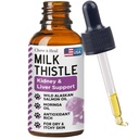 Thistle di latte per cani supporto del fegato - 2 oz supplemento di cardo liquido del latte per il supporto del rene e del fegato - con l'olio di salmone dell'Alaska selvaggio e l'olio di Moringa - fatto in USA
