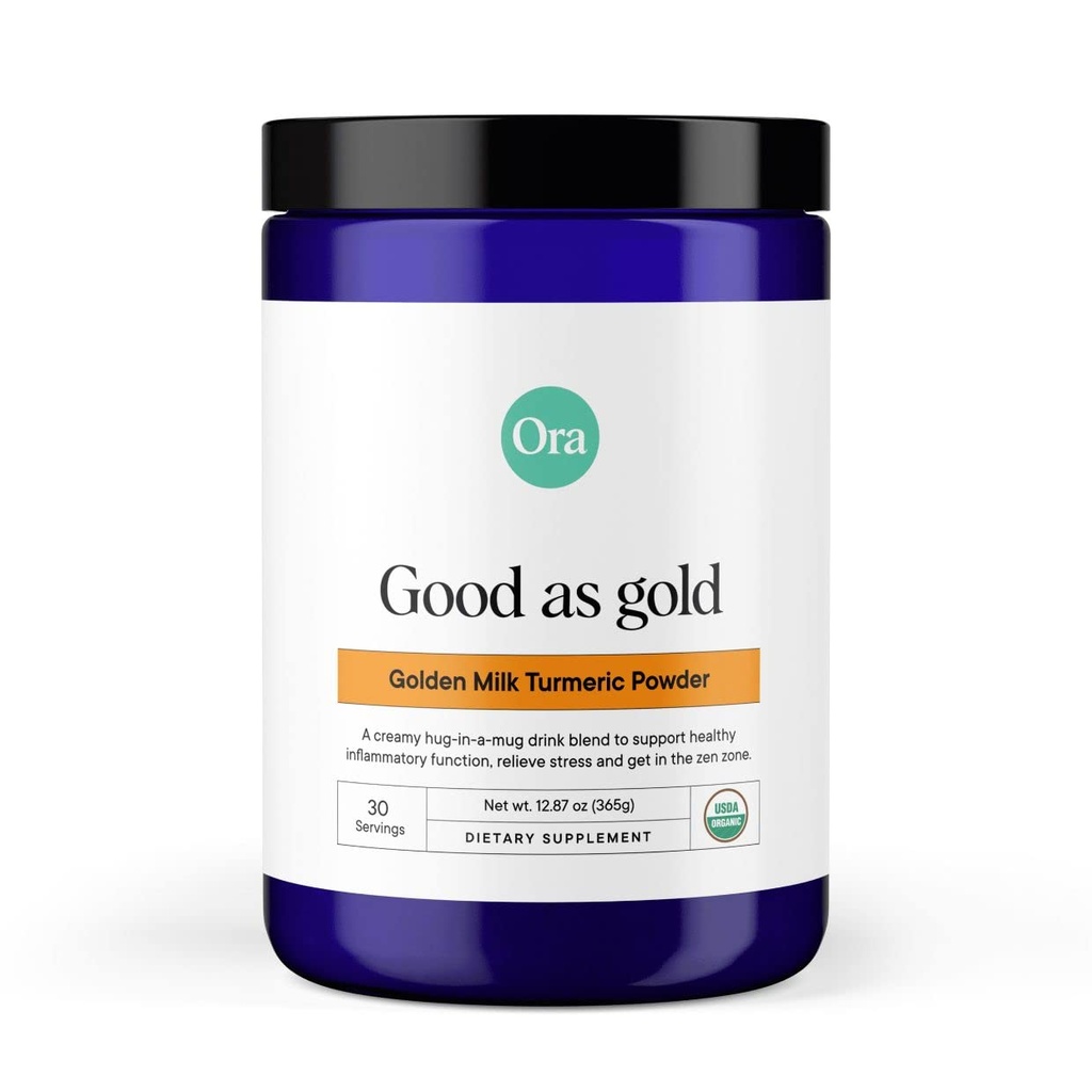 Polvere di latte dorata orale - polvere di curcuma ayurvedica con additivi organici - Ashwagandha, Reishi e Ginger | Organico, senza glutine, senza soia, vegano, non OGM - Maple & Vanilla, 30 Servings