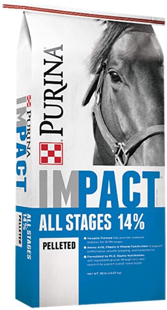 Purina | Impatto tutte le fasi 14 Pelleted Horse Feed | 50 Pound (50 LB) Bag