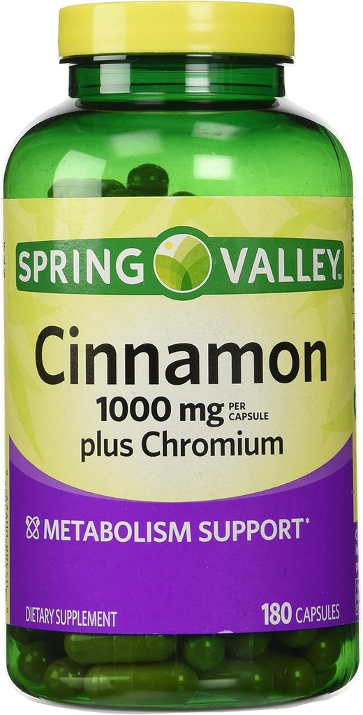 Cinnamon 1000mg Plus Cromo, 180 capsule