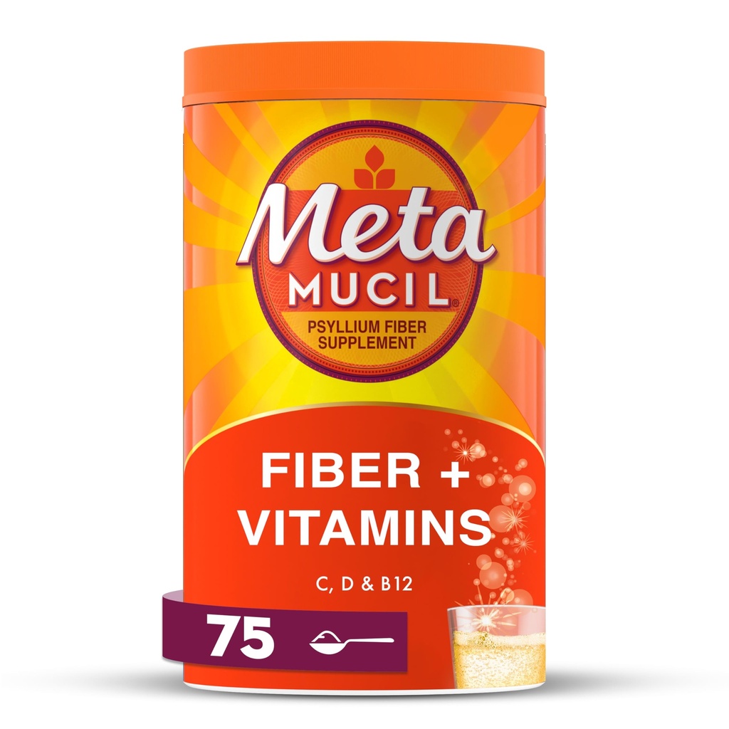 Metamucil, Metamucil 4-in-1 Fibra + Vitamine C D & B12 Fizzy Fiber Supplement Powder - Citrus, 24.9 Ounce