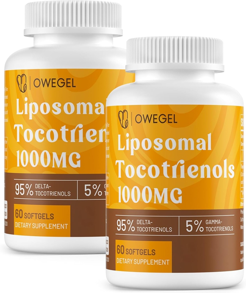 Vitamina E Tocotrienols Supplementi 1000mg - Capsule di Tocotrienolo Liposomico ad alta potenza, 95% Delta & 5% Gamma Tocotrienols Support Skin,Bone, Antiossidante,120 Softgels