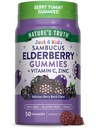Verità della natura Kids Elderberry Gummies | 50 Count | con zinco e vitamina C | Vegan, Non OGM & Gluten Supplemento gratuito