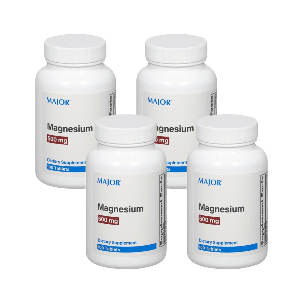 Magnesio Maggiore 500mg - Compresse di ossido di magnesio - Supplemento alimentare - 100 Conte (4 Confezione)