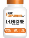 BulkSupplements.com Capsule L-Leucina - Integratori Leucina, Integratore Aminoacido - Gluten Free, 10 Capsule per Serving (5000mg), 300 Conte (Pack of 1)
