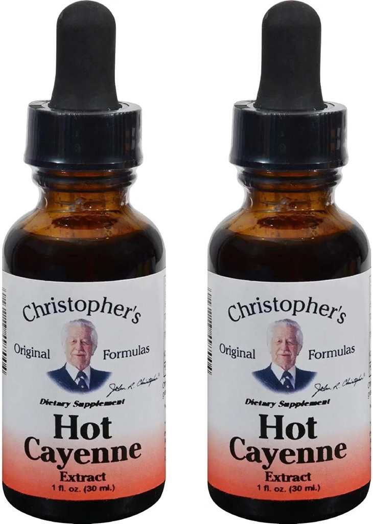 Estratto di Cayenne caldo di Formulas originale di Christopher, 1 fl oz - Supplemento naturale di erbe - Confezione di 2