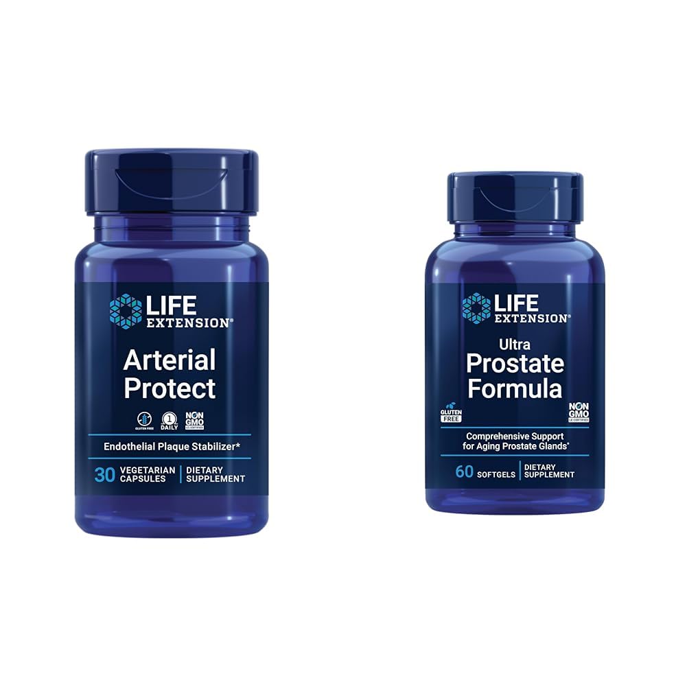 Protezione di vita Arterial Protect - Integratore di pressione sanguigna per la salute del cuore & Ultra Prostate Formula, Saw Palmetto per gli uomini, pigeo, pungendo Nettle Root, licopene
