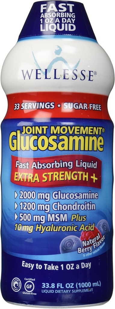 Movimento congiunto Wellesse Glucosamina Con Condroitin & Msm 33.8 fl oz (1000 ml)