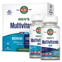 KAL Men's Multivitamin AM/PM, Antiossidanti Supplemento, Muscolo, Immune, Equilibrio Elettrolita, Supporto Benessere complessivo, Fatto Senza OGM e Soia, Vegan, 30 Serve, 120 compresse
