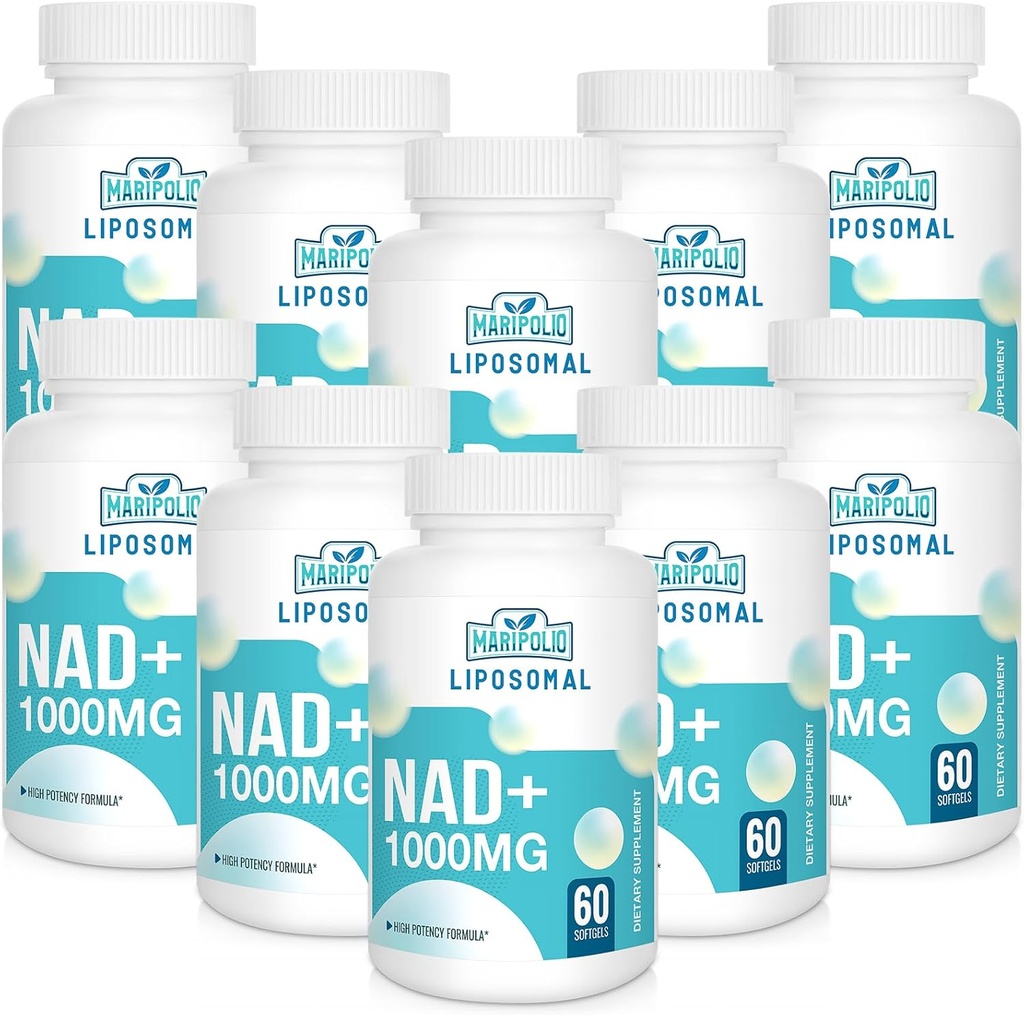 Liposomal NAD+ Supplemento 1000 mg | Pontecy NAD più alta | Max Absorption | Supplemento NAD puro | Riparazione dell'energia e del DNA, Difesa dell'invecchiamento, Funzione cerebrale | 600 Softgels