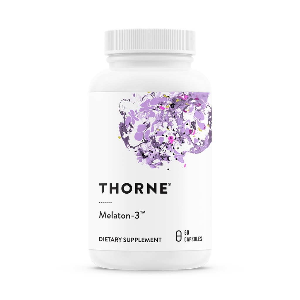 THORNE - Melaton-3-3-3 mg Melatonin Supplemento - Supporta Normali Rhythm Circadian, riposo sonno e relax* - NSF Certificato per lo sport - Gluten, Dairy & Soy-Free - 60 capsule