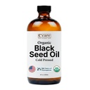 Bottiglia di vetro non raffinato dell'olio di semi di semi neri certificata USDA Olio di semi di cumino nero certificato | Alto Thymoquinone Omega 3 6 9 | Per il supporto immunitario, giunti, digestione, capelli e pelle | 8 Fl oz
