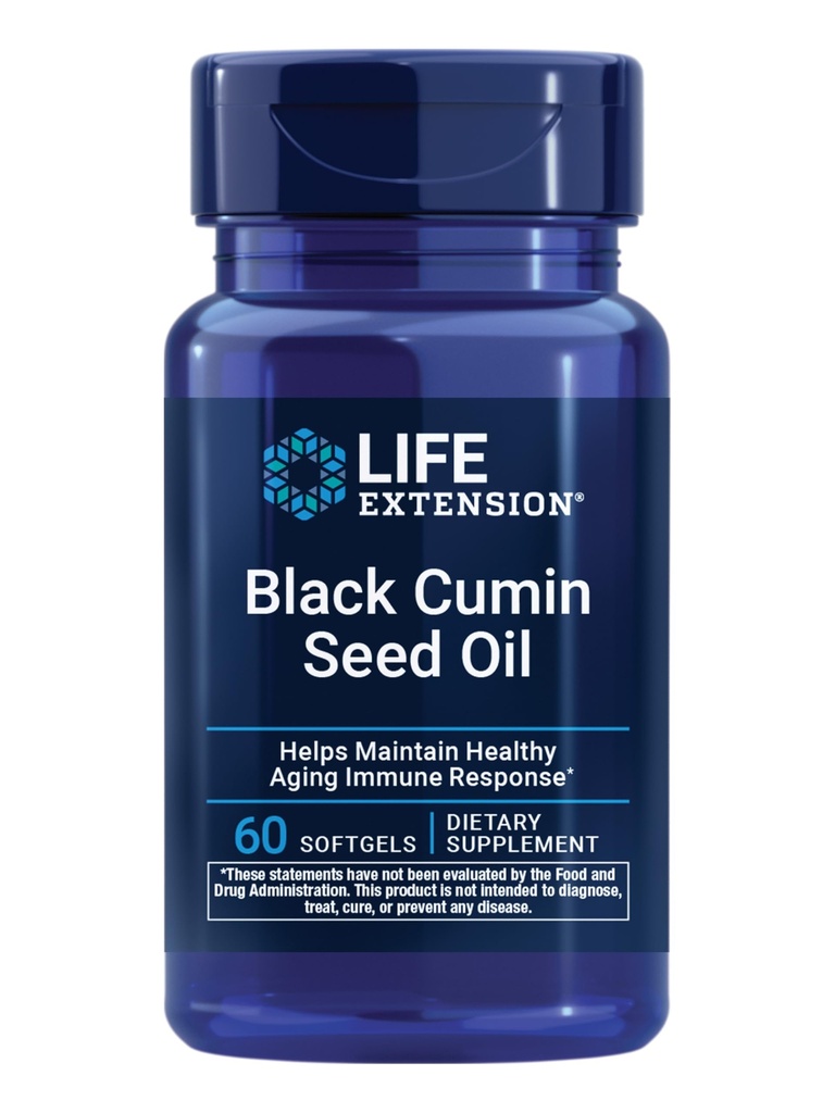 Estensione della vita Olio di semi di cumino nero, Cumino nero, Supporto per la salute immunitaria, Salute completa, Invecchiamento sano, Senza glutine, Non OGM, 60 softgels