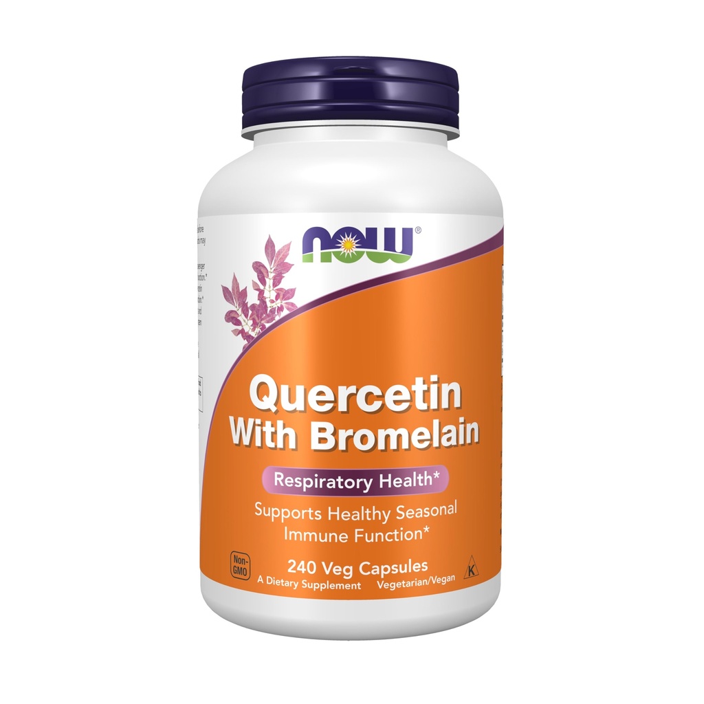 NOW Integratori alimentari, Quercetina con Bromelain, Sistema immunitario bilanciato*, 240 capsule di Veg