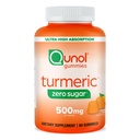 Qunol Zero Zucchero Gummie Turche, Gomma con 500mg curcumina curcuma, Supporto congiunto, Ultra High Absorption Curcumin, Vegetariano, Gluten Free, 90 Conte